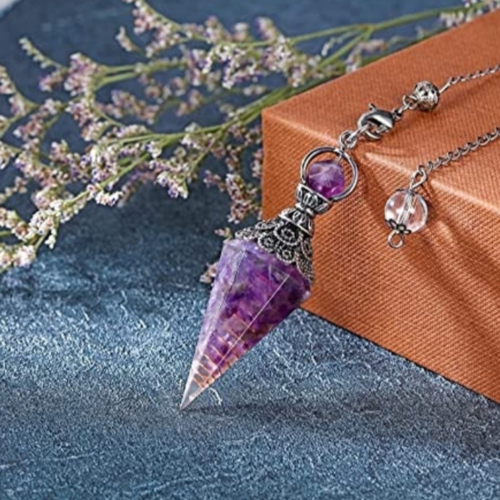 Amethyst Reiki Pendulum with Orgone !